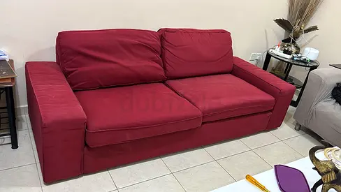 Sofa. Comfortable sofa Maroon 2-Seater Fabric Sofa