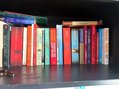 Mixed personal collection of fiction and non-fiction books
