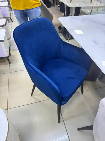 Brand new Blue Velvet Dining Chair with Metal Legs