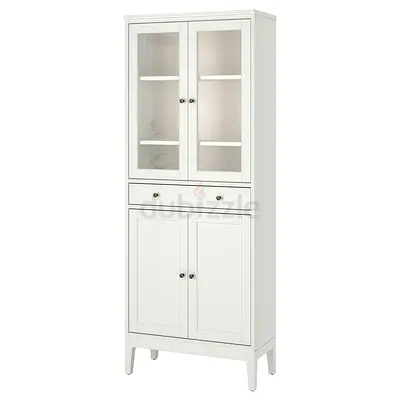IKEA IDANÄS high cabinet white with glass doors - like new