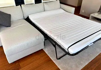 Modern L-Shaped Sofa Bed with Pull Out Mattress
