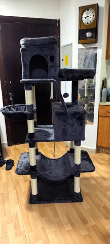 Large Multi-Level Plush Cat Tree / Condo (Dark Charcoal Grey) 🐾