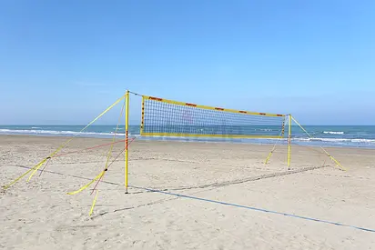 FUNTEC Professional Beach Volleyball Set – Aluminium Poles, Net & Court Lines