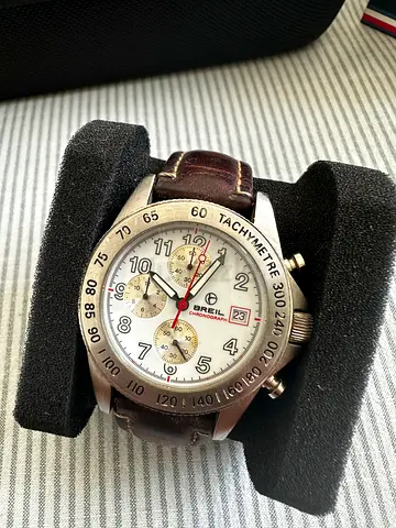 Breil style Chronograph Men's Watch with Leather Strap