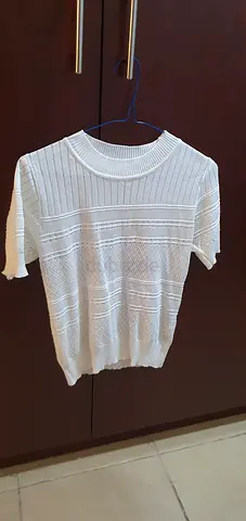 White knitted women's top - size M