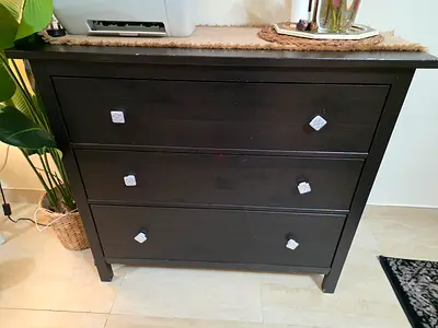 Dark Wood 3-Drawer Dresser / Chest - Good Condition