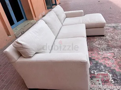 Crate&Barrel Axis feather filled L Shape Sofa Beige