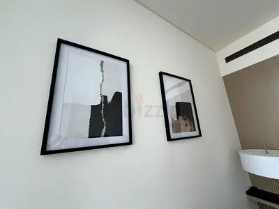 Pair of Modern Abstract Framed Prints - Black Frames