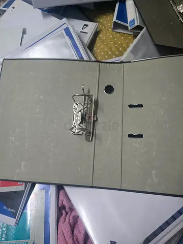 Used Large Two-Ring Lever Arch Office Binder - Grey