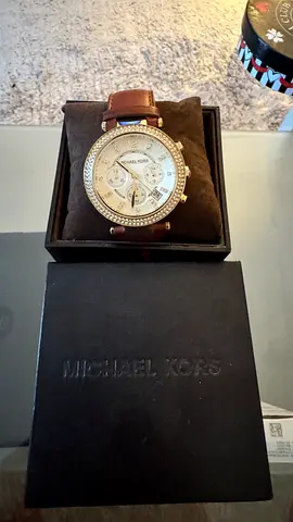 Michael Kors Parker MK2249 Women's Brown Leather Strap Analog Dial Watch