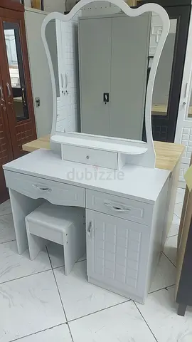 White Dressing Table with Mirror and Stool - Brand new