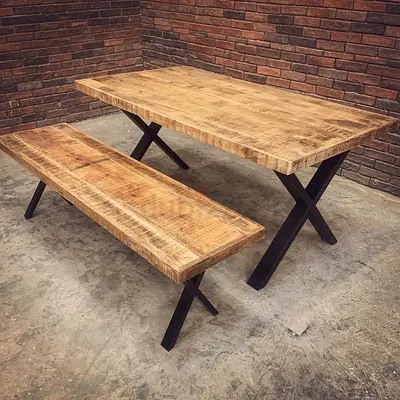 Solid Mango Wood Dining Table Set