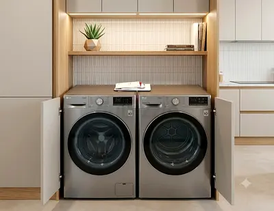 LG Front-Load Washer & Dryer Pair – 9kg | Stainless Steel | Good Condition | Premium Quality