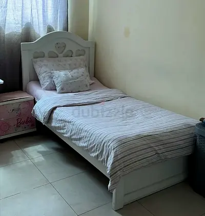 Single white wooden bed  - good condition