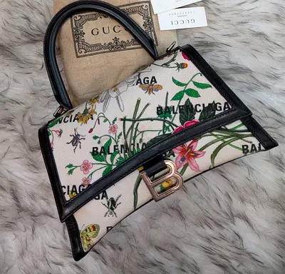 Authentic Balenciaga x Gucci Hacker Project Flora Hourglass Top-Handle Bag - Selling low!!