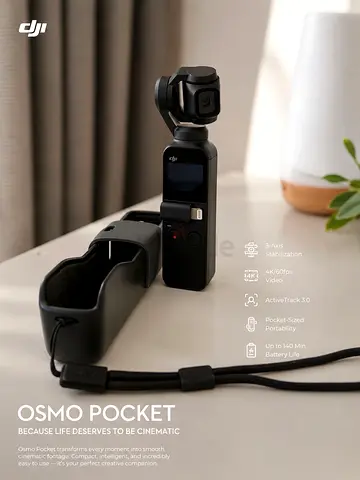 DJI Osmo Pocket Handheld 3-Axis Gimbal Camera - Excellent Condition