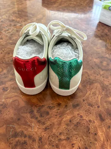 Gucci Ace Sneakers White Leather with Red and Green Trim