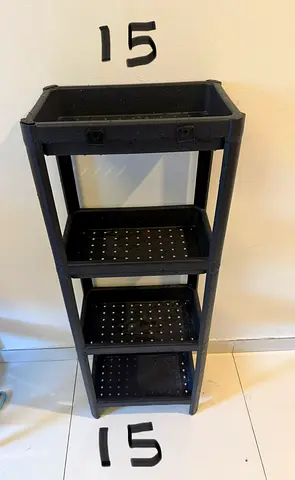 4-tier plastic storage shelf / utility rack - black