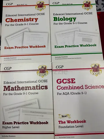 Set of CGP Edexcel International GCSE Workbooks (Biology, Chemistry, Maths, Combined Science)