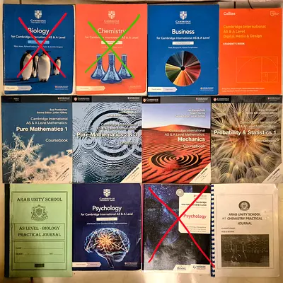 AS/ A Level Cambridge books business psychology biology chemistry math