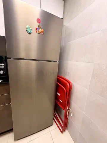 Hoover Top Mount Double Door Refrigerator HTR-M386-S Inox 386L MOVING OUT