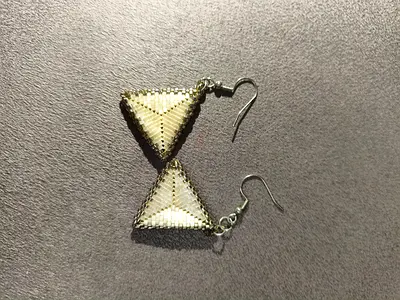 Handmade triangular  dangle earrings - pair