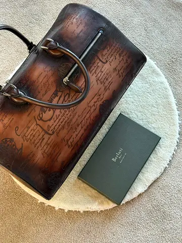 Berluti Un Jour Mini Scritto Leather Briefcase