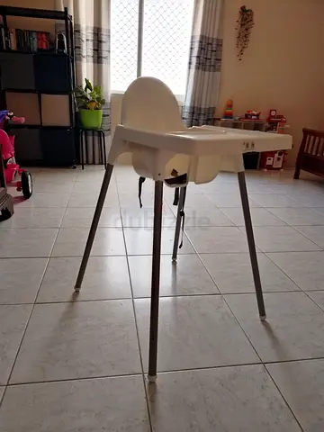 Ikea white baby high chair - lightweight and removable legs