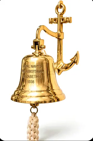 Brand new Royal navy london brass hanging  bell 45 cms in height from london for sale.