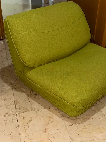 Green Upholstered Accent Chair - Single Seat, foldable, Good Condition