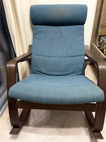 IKEA Poäng Armchair with Blue Cushion - Good Condition