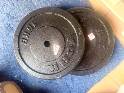 Pair of York 15kg Cast Iron Weight Plates