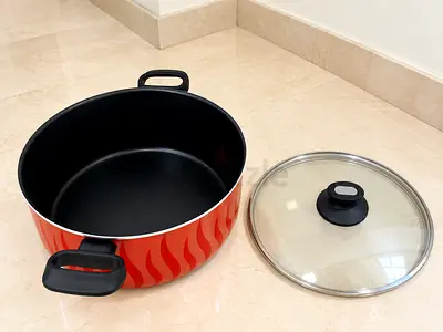 Tefal Non-Stick Deep Cooking Pan with Glass Lid – Made in France (NEW) 30Cm 10L Model C3045483