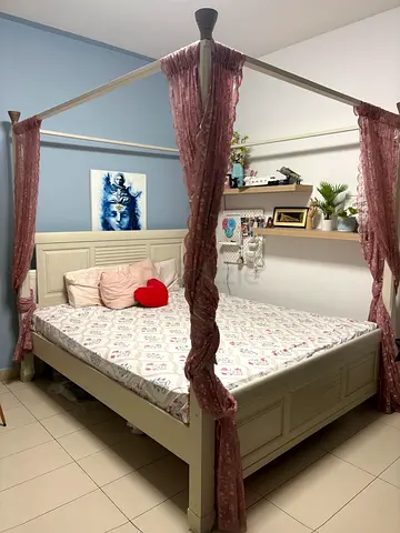 Bed with mattress