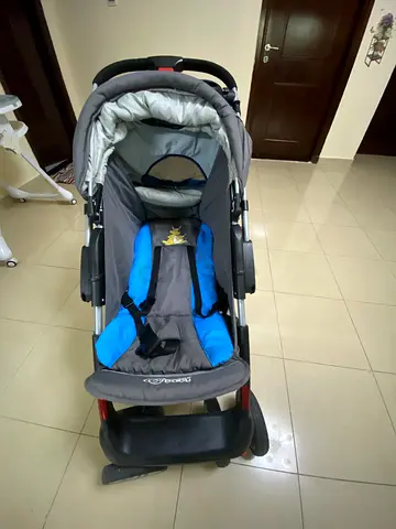 Baby stroller in good condition - blue/grey