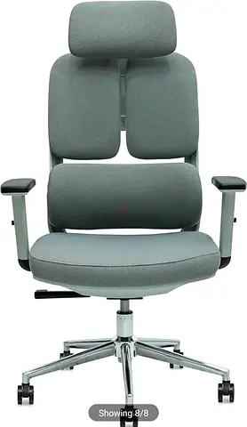 Ergonomic Office Chair with Headrest and Adjustable Armrests - Light Grey