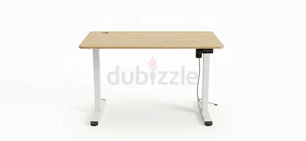 Desk - Light Wood Top, White Frame (motor non working)