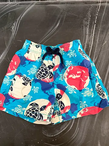 Vilebrequin kids swim shorts (turquoise floral), age 4