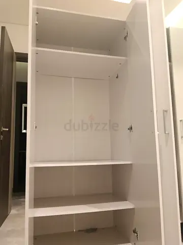 White Tall Cabinet / Wardrobe with Shelves - Good Condition