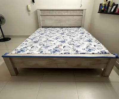 Wooden King size Bed Frame with Headboard