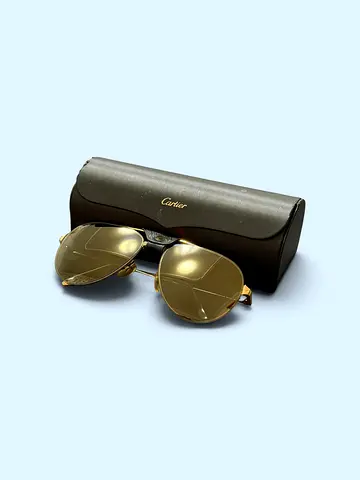 authentic pair of CARTIER Santos De Cartier Aviator Sunglasses CT0166S