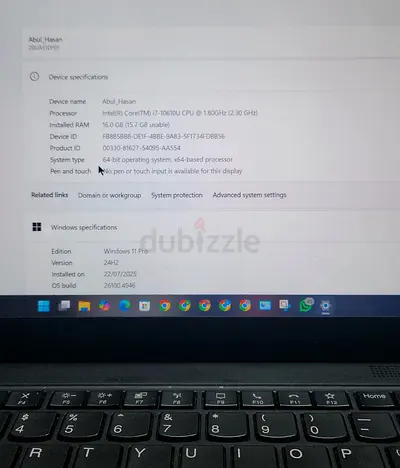 Lenovo X1 Carbon, Laptop i7-10610U, 16GB RAM, Windows 11 Pro