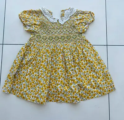 Vintage & Sweet: The Perfect NEXT Floral Smocked Dress (Age 3-4)! 🌼🍃