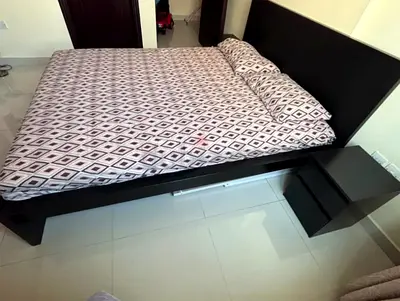 Ikea king size bed with mattress and storage drawers
