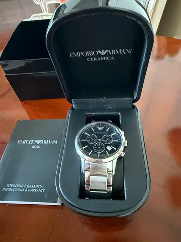 Emporio Armani men's chronograph watch with box