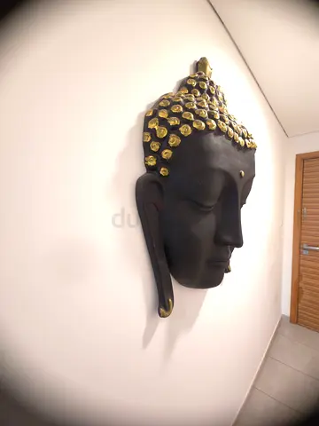 Decorative Black & Gold Buddha Wall Mask - Home Decor