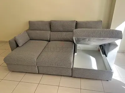 IKEA Esklstuna L Shape Sofa Bed Gray