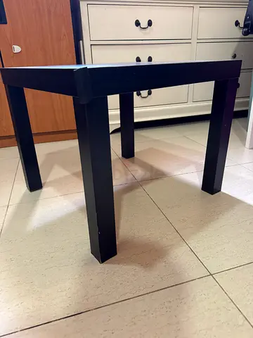 Simple black wooden side table - sturdy, good condition