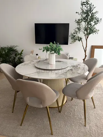 Marble Round Dining Set+ 6 chairs