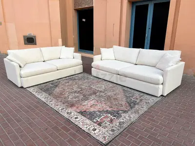 Premium Quality Crate&Barrel Lounge Deep feather filled Sofa Beige